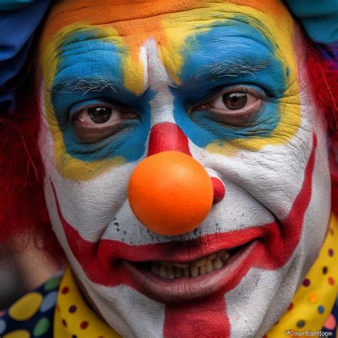 Premium Photo | Evil funny clown creative makeup face painting at carnaval