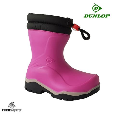 Dunlop Blizzard Kids Fur Fleece Lined Winter Thermal Wellington Boots