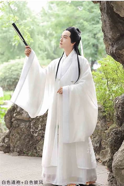 Hanfu Men Chinese Traditional Hanfu Gown White Male Cosplay Costume