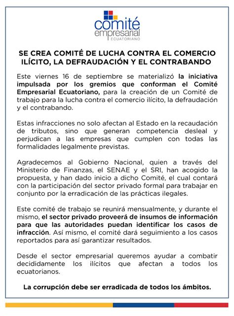 Comit Empresarial Ecuatoriano On Twitter Se Crea Comit De Lucha