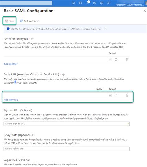 Configuring Saml Sso With Azure Ad