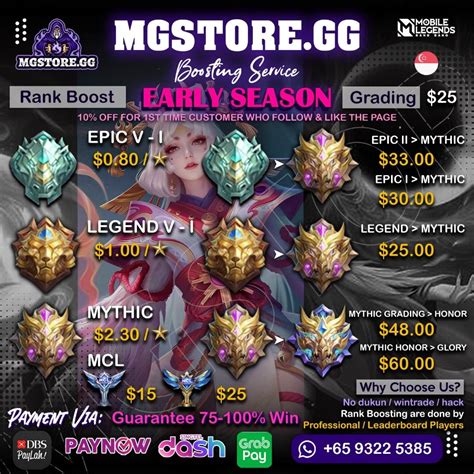 ⭐ Boosting Rank Mobile Legends Joki Boost Mlbb Package ⭐ Video Gaming Video Games Others