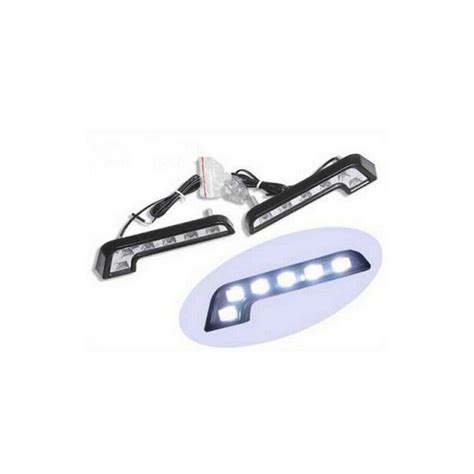 2PCS White 6 LED Car Driving Fog Lamp 12V DRL Daytime Running Light