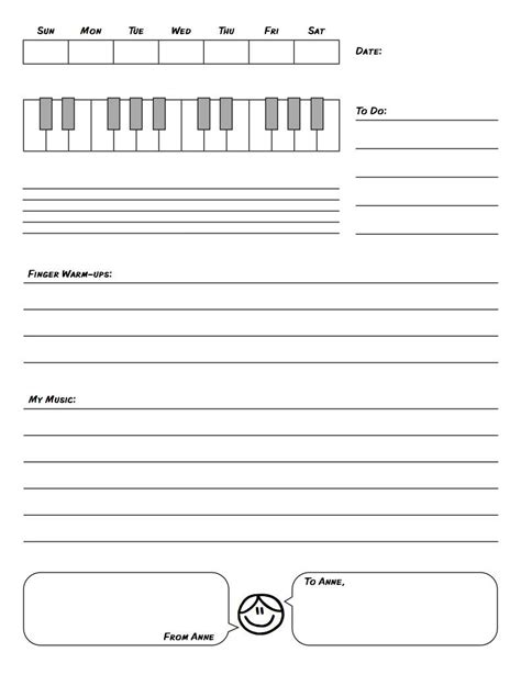 Piano Assignment Sheets | Ashley Danyew