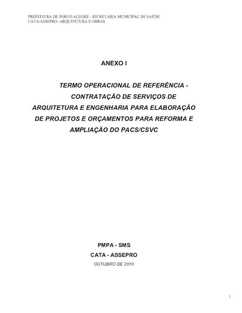 Pdf Termo De Refer Ncia Para Contrata O Do Projeto Lproweb Procempa