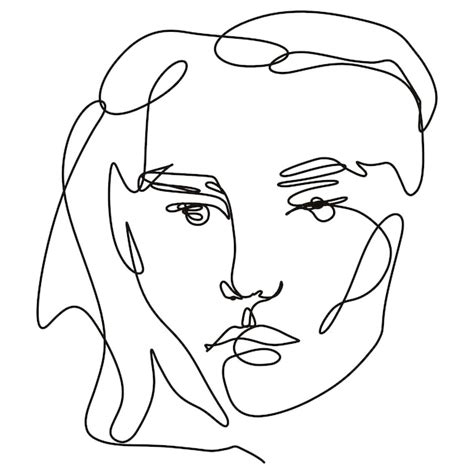 Premium Vector Hand Drawn One Line Art Illustration Woman Face