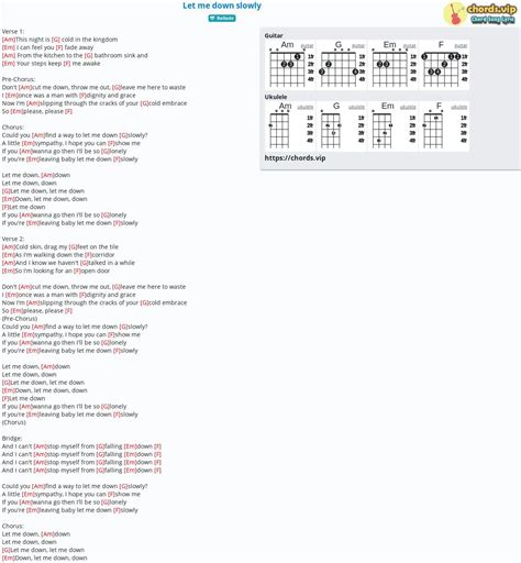 Chord Let Me Down Slowly Tab Song Lyric Sheet Guitar Ukulele