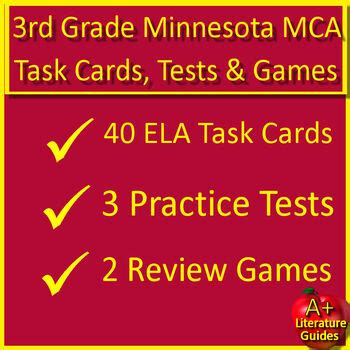 Rd Grade Minnesota Mca Bundle Reading Tests Task Cards And Games