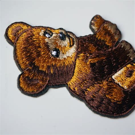 Cm Cute Brown Bear Baby Embroidered Patches Sew Iron On Badges