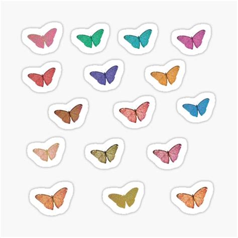 Pastel Colored Butterflies Sticker Pack Sticker For Sale By