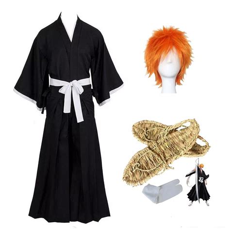 Us Anime Bleach Kurosaki Ichigo Cosplay Costume Full Set With