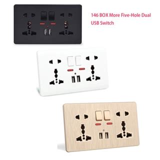 Power Socket Plug Outlet With Switch Power Socket Wall Mount With USB ...