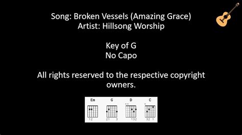 Broken Vessels Amazing Grace By Hillsong Worship Lyrics And Chords No Capo Youtube