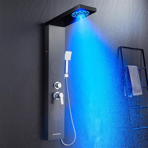 Buy Popfly Shower Panel Tower System With Led Mistrain Shower Head