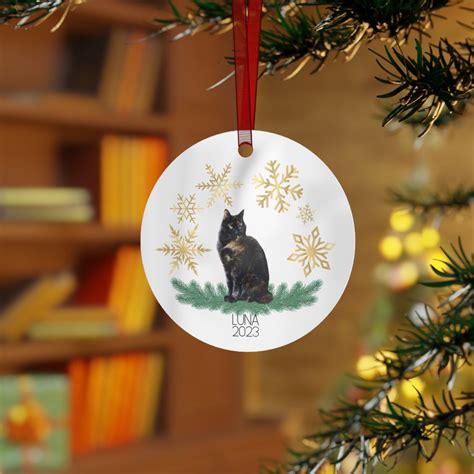 Tortoiseshell Cat Ornament Metal Christmas Ornament Custom Cat Ornament