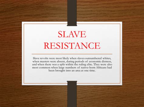 Slave Resistance | Teaching Resources