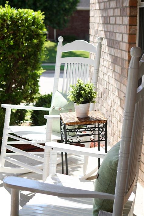 Front Porch With White Rocking Chairs Front Porch Chairs Rocking