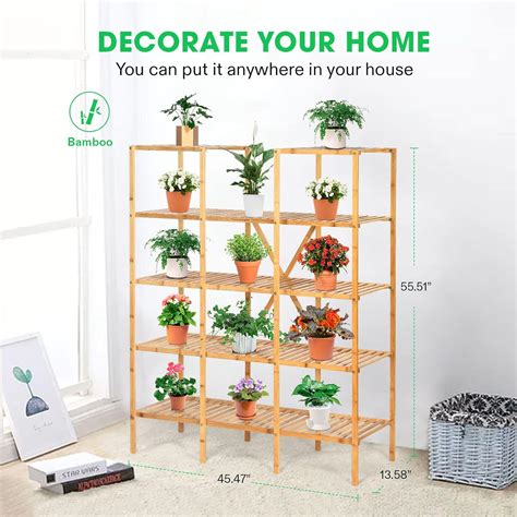 Buy Vivosun Bamboo Plant Stand Tier Cabinets Indoor Stand Rack