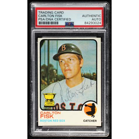 Carlton Fisk Signed Topps Psa Encapsulated Pristine Auction