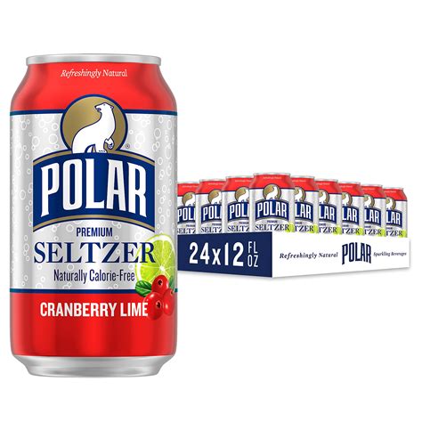 Polar Seltzer Water Cranberry Lime, 12 fl oz cans, 24 pack for sale
