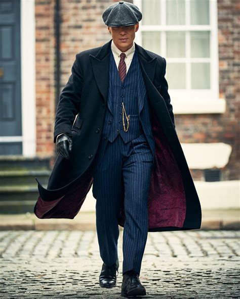 Navy Blue Pinstripe Notch Lapel Peaky Blinders Suit