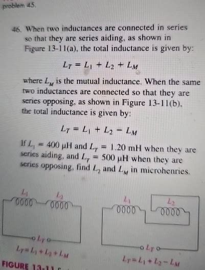 Solved Problem When Two Inductances Are Connected Chegg