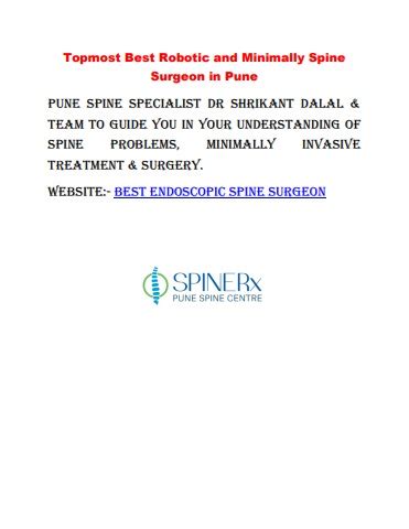 Topmost Best Robotic And Minimally Spine Surgeon In Pune Pune Spine