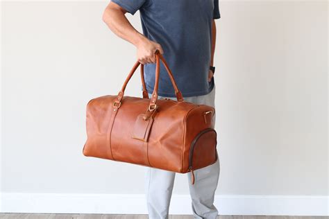 Full Grain Leather Duffle Bag Personalized Duffle Bag Monogrammed