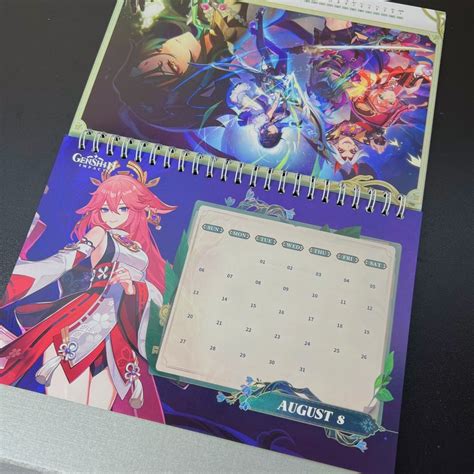 Genshin Impact Bureau Kalender Genshin Impact Kalender Etsy