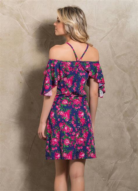 Vestido Ciganinha Floral Mangas Babado Posthaus