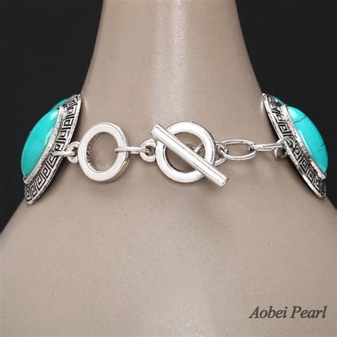 Aobei Pearl Handmade Bracelet Made Of Turquoise And Alloy Accessory