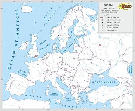 Mapa Konturowa Europy Polityczna Kraków Mapa