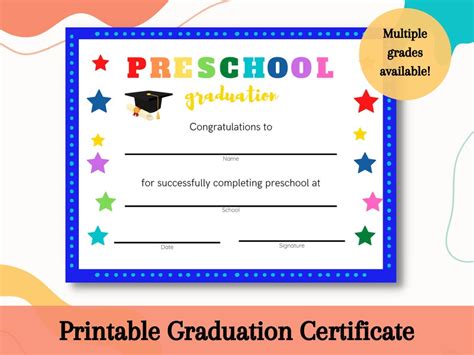 Preschool Graduation Certificate Printable Graduation for Preschool ...