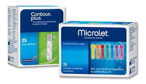 Contour Plus Paquete De 25 Tiras Y 25 Lancetas P Glucómetro Envío gratis