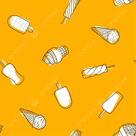 Seamless Ice Cream Pattern For Menus And Packaging Vector Colorful