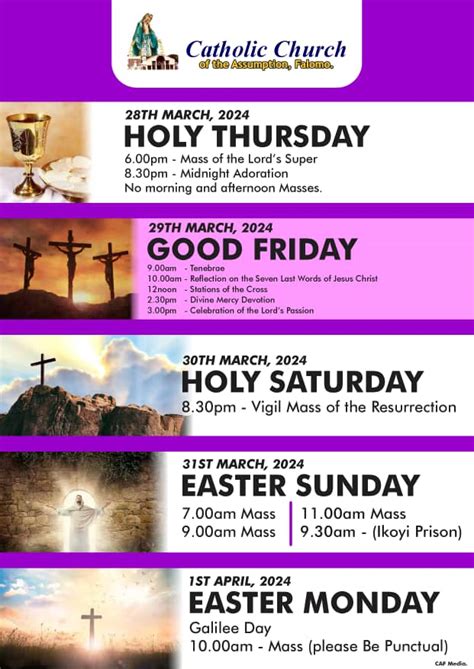 Parish Holy Week Schedule Catholic Church Of The Assumption