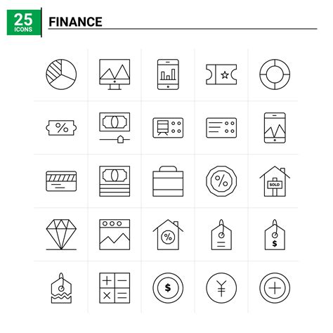 25 Finance icon set vector background 14581315 Vector Art at Vecteezy