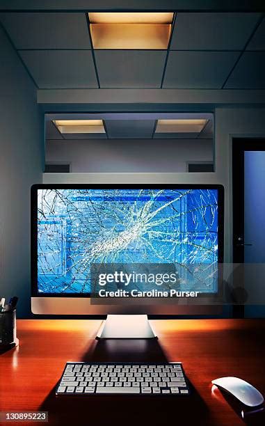 smashed computer screen stock  high res pictures