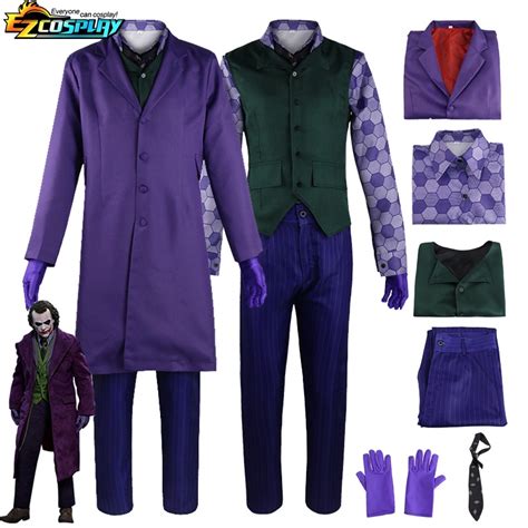 Joker Costume Cosplay Heath Ledger The Dark Knight Joker Costume Purple