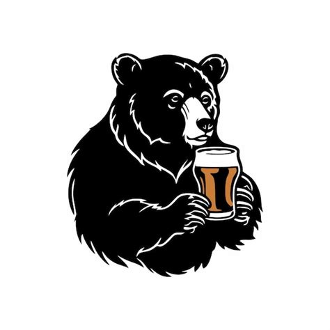 Un Oso Con Cerveza Vector Premium