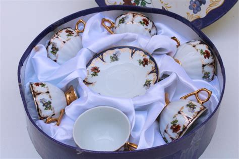 Yedi Porcelain Cups Saucers Never Used Classic Coffee Tea Set Floral W