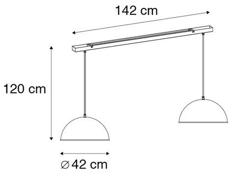 Eettafel Eetkamer Industriële hanglamp zwart met goud 2 lichts