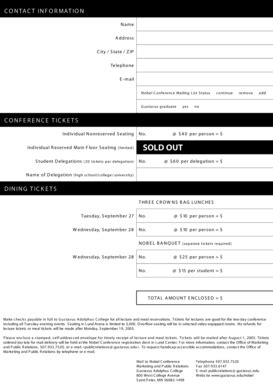 Fillable Online Gustavus The Registration Form Gustavus Adolphus