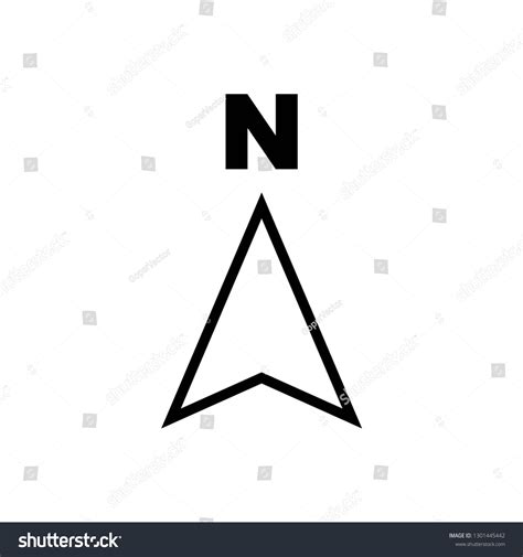 North Arrow Icon Symbol Vector On Stock Vector (Royalty Free ...