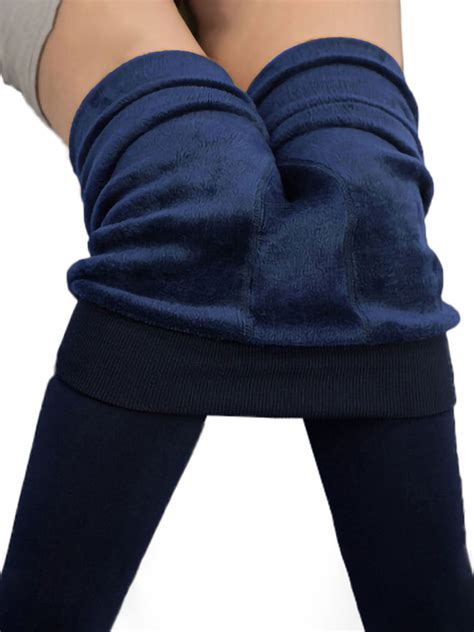 Winter Warm Women Velvet Elastic Leggings Pants Fleece Lined Thick