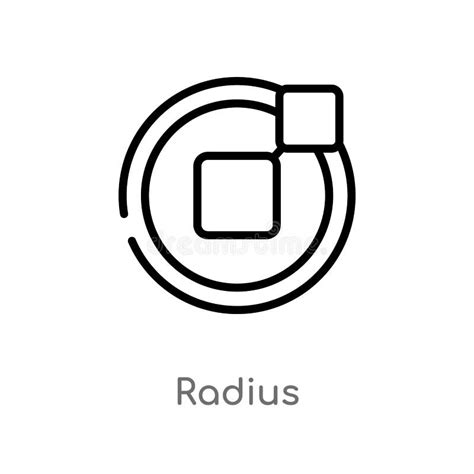 Radius Vector Icon on White Background. Flat Vector Radius Icon Symbol Sign from Modern Geometry ...