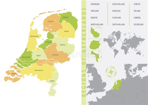 Mapa Vectorial Detallado De Los Pa Ses Bajos Con Divisiones