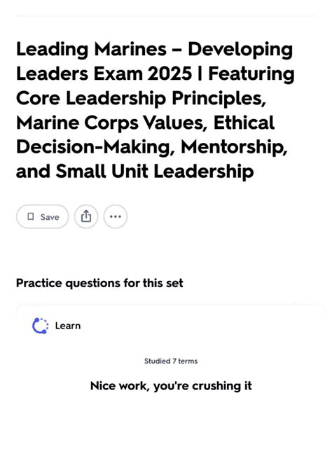 Leading Marines – Developing Leaders Exam 2025 | Featuring Core