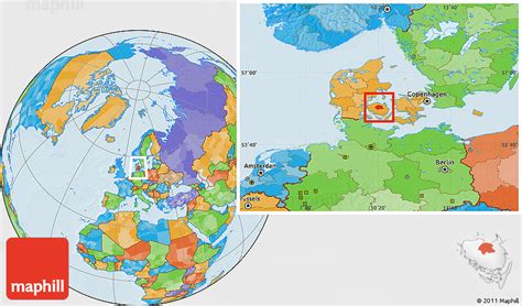 Political Location Map of Odense