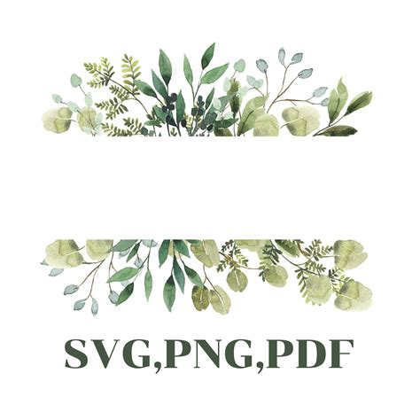 Watercolor Greenery Frames Borders Png Clipart Green Leaves Etsy España